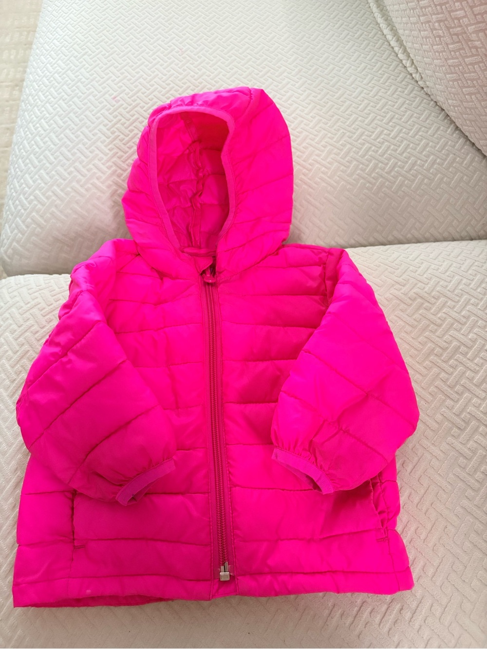 GAP Toddler Hooded Puffer Jacket - Bright Pink
